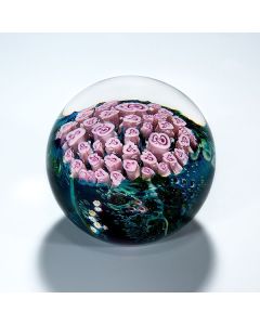 Shawn Messenger - "Pink Roses Bouquet" Glass Paperweight