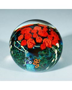Shawn Messenger - "Red Roses Landscape Series" Glass Paperweight
