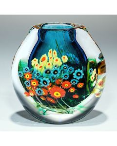 Shawn Messenger - "Turquoise Landscape Series" Glass Vase