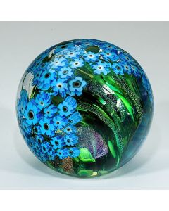 Shawn Messenger - "Forget-Me-Nots" Glass Paperweight