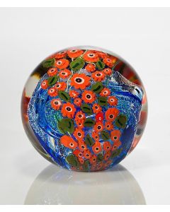 Shawn Messenger - "Red Poppies" Glass Paperweight