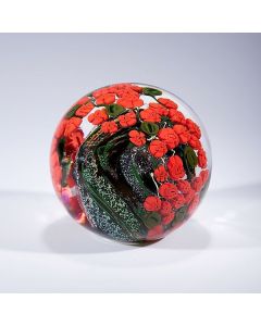 Shawn Messenger - "Red Roses Garden Series" Glass Paperweight
