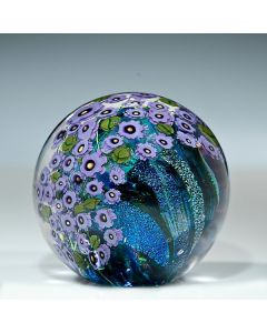 Shawn Messenger - "Violets" Glass Paperweight