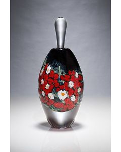 Shawn Messenger - "Roses on Black Landscape Series" Glass Perfume Bottle