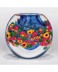 Shawn Messenger - "California Poppies" Glass Vase