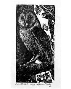 Sylvia Pixley - "Barn Owls #1" Woodcut