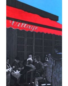 Don Townsend - "Village Paris Cafe" Acrylic Painting