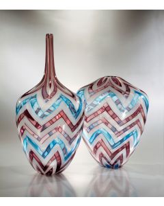 Marc VandenBerg - "Herringbone Winter" Glass Vase