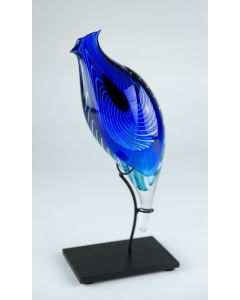 Mike Wallace - "Blue Jay" Glass Sculpture