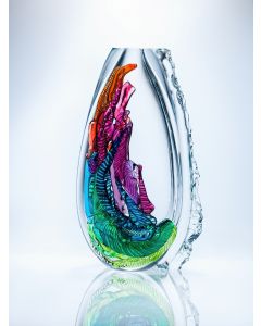 Mike Wallace - "Rainbow Wave" Glass Vase