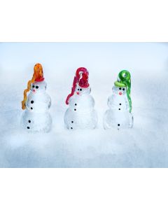 Mike Wallace - Glass Snowman with Stocking Cap