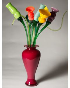 Mike Wallace - "Vase of Flowers" Glass Sculpture