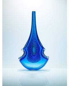 Mike Wallace - "Blue Electric Violin" Glass Vase