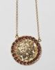 Garnet Round Gold Plated Necklace
