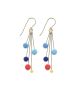 Red and Blue Tablet Cluster Earrings