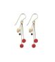 Red, Cream, and Black Cluster Earrings