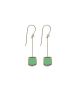 Green Square Earrings