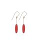 Red Ellipse Platinum Edging Earrings