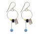 Blue Fringe Hoop Earrings