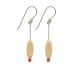 Cream Petal with Red Point Earrings