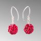 Elizabeth Johnson - Glass Tilted Raspberry Earrings