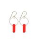 Red Bar Hoop Earrings