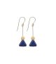 Navy Triangle with Cream Detail Earrings