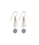 Lavender Circle with Gold Fringe Earrings