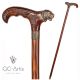 Tiger Head - Solid Brass & Wood Walking Stick Cane