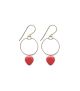 Red Heart Hoop Earrings